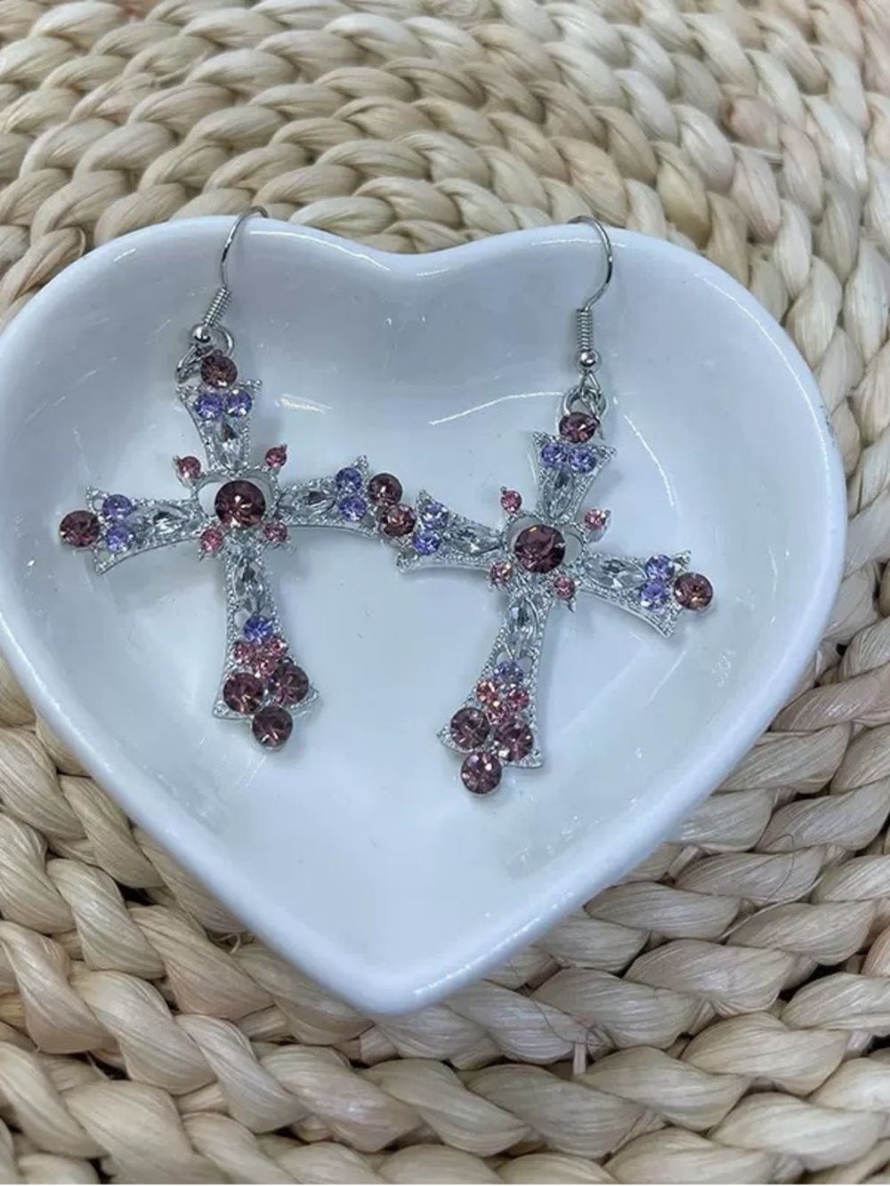 Boho Crystal Cross Earrings | Gothic Y2K Statement Earrings New | Gift